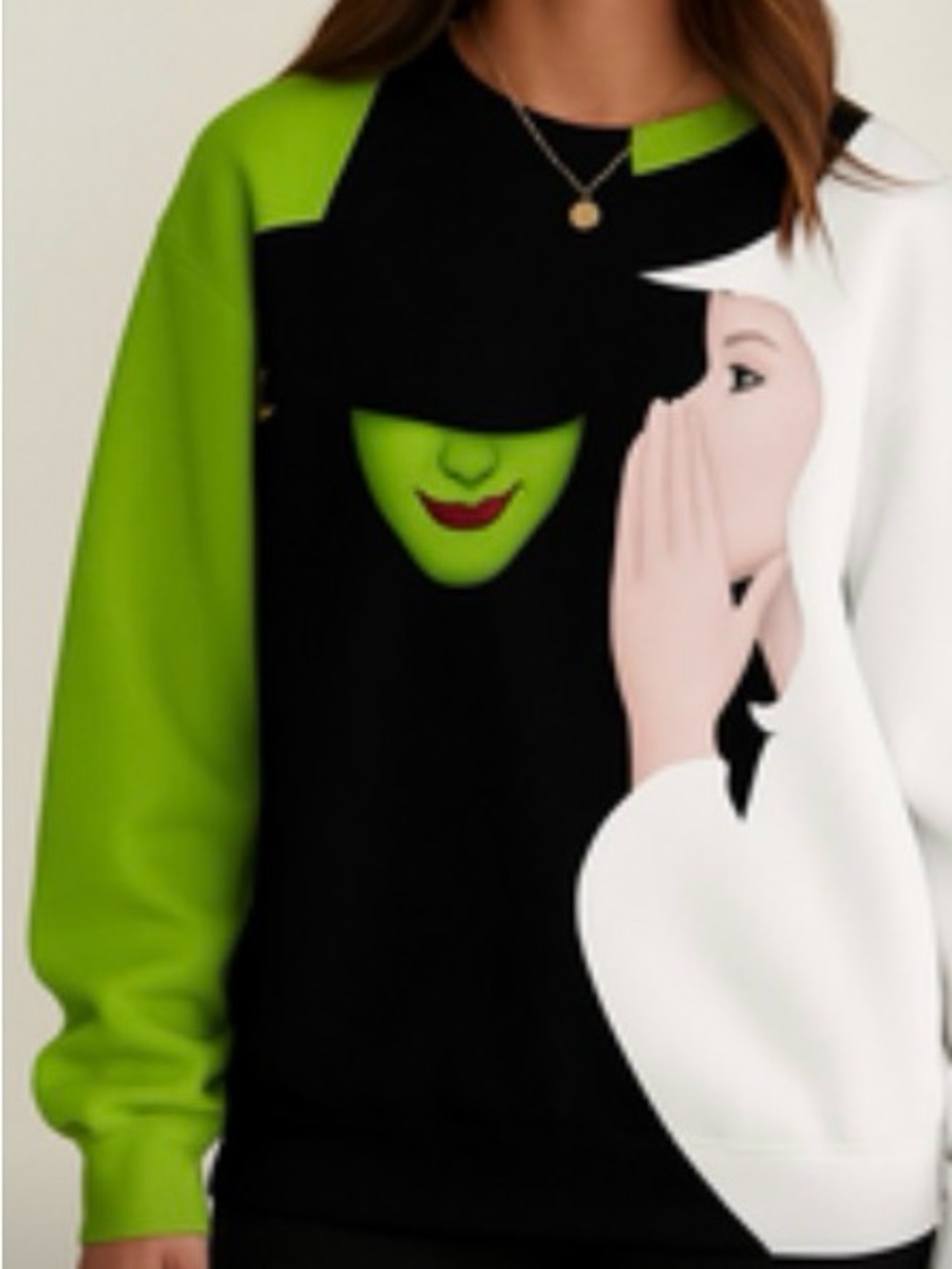 Green and White Oversized   Long Sleeve